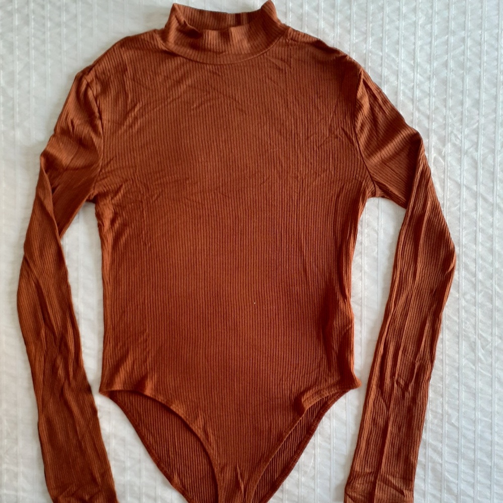 Ribbed Mock Neck Bodysuit- Forever 21